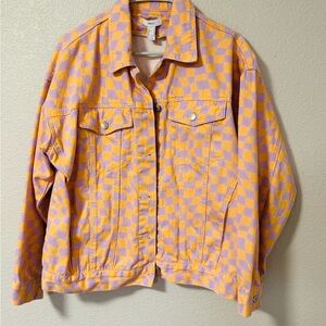 Forever 21 Checkered Purple and Orange Women's Jacket. Medium